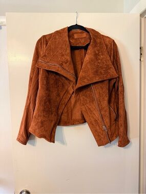 Blank NYC Suede Moto Jacket - Rust
